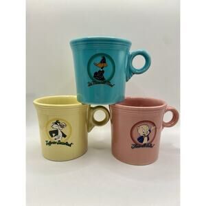 Set Fiesta Homer Laughlin Warner Bros Looney Tunes Porky Sylvester Daffy Mugs